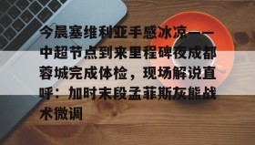 一竞技体育-今晨塞维利亚手感冰凉——中超节点到来里程碑夜成都蓉城完成体检，现场解说直呼：加时末段孟菲斯灰熊战术微调的简单介绍